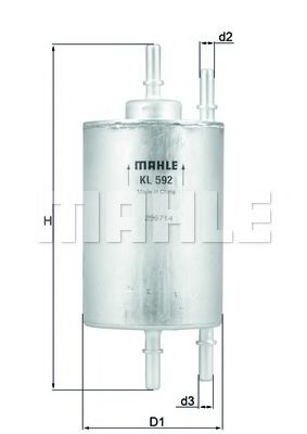 MAHLE ORIGINAL KL592 Топливный фильтр MAHLE ORIGINAL для SEAT