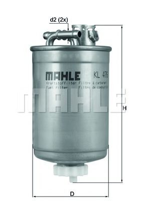 MAHLE ORIGINAL KL476D Топливный фильтр MAHLE ORIGINAL для SEAT