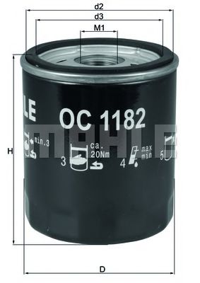 MAHLE ORIGINAL OC1182 Масляный фильтр для MAZDA CX-5