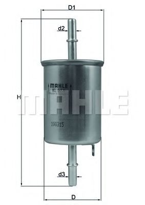 MAHLE ORIGINAL KL573 Топливный фильтр для ZAZ