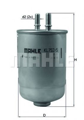MAHLE ORIGINAL KL7525D Топливный фильтр для RENAULT GRAN TOUR