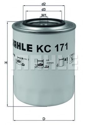 MAHLE ORIGINAL KC171 Топливный фильтр MAHLE ORIGINAL 