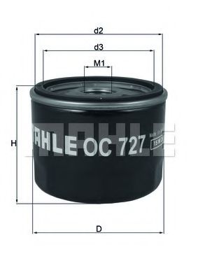 MAHLE ORIGINAL OC727 Масляный фильтр для RENAULT