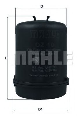 MAHLE ORIGINAL OZ10D Масляный фильтр MAHLE ORIGINAL для DAF