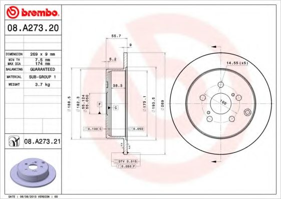 BRECO BS6039 Тормозные диски BRECO для TOYOTA