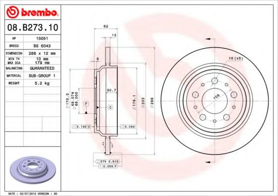 BRECO BS6043 Тормозные диски BRECO 
