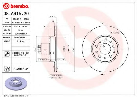 BRECO BS6060 Тормозные диски BRECO для FIAT