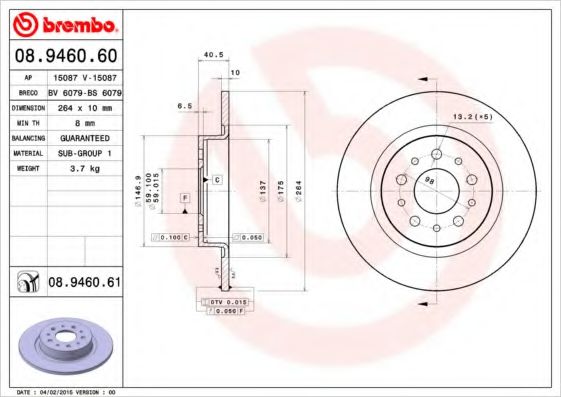 BRECO BS6079 Тормозные диски BRECO для FIAT