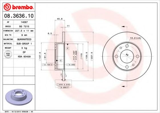 BRECO BS7215 Тормозные диски для SEAT MARBELLA