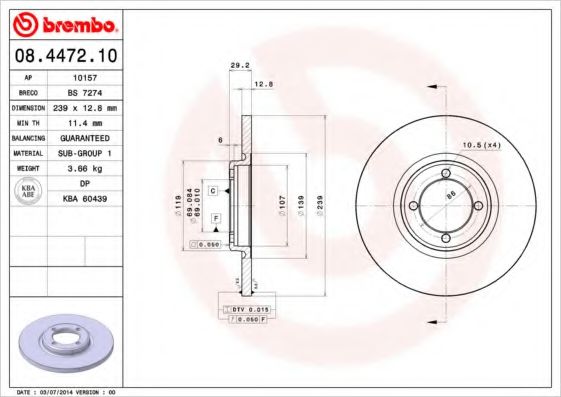 BRECO BS7274 Тормозные диски BRECO 