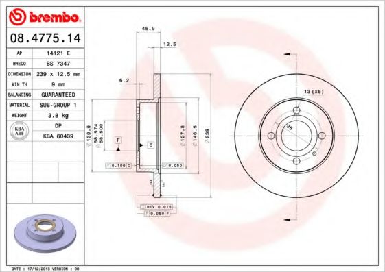BRECO BS7347 Тормозные диски для ALFA ROMEO 33