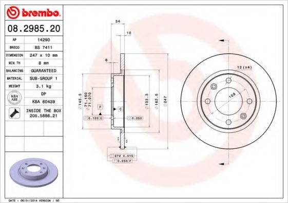 BRECO BS7411 Тормозные диски BRECO для PEUGEOT