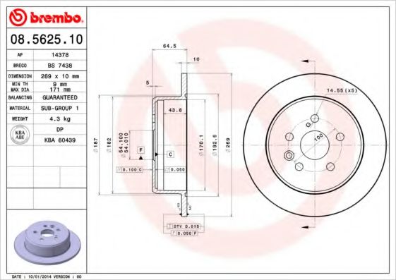BRECO BS7438 Тормозные диски BRECO для TOYOTA
