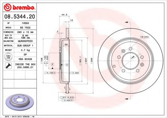 BRECO BS7502 Тормозные диски BRECO для PEUGEOT