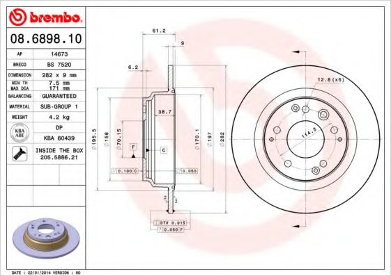 BRECO BS7520 Тормозные диски для ACURA LEGEND