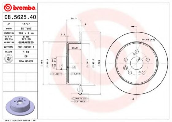 BRECO BS7556 Тормозные диски BRECO для TOYOTA