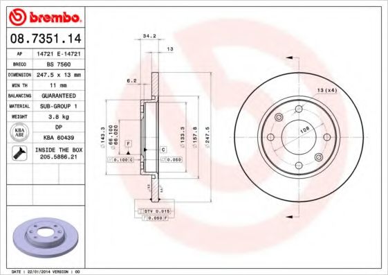 BRECO BS7560 Тормозные диски BRECO для CITROEN