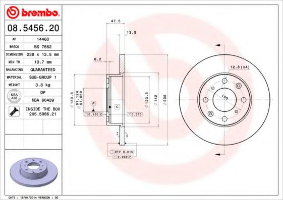 BRECO BS7562 Тормозные диски BRECO для ROVER