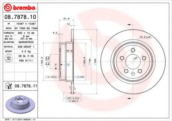 BRECO BS7590 Тормозные диски для ROVER