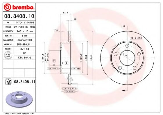 BRECO BS7603 Тормозные диски BRECO для AUDI