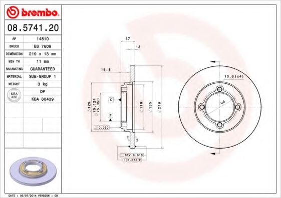 BRECO BS7609 Тормозные диски BRECO для KIA