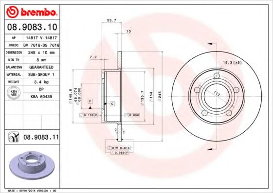BRECO BS7616 Тормозные диски BRECO для AUDI