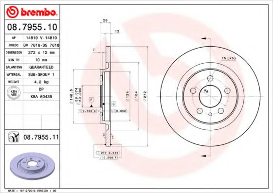 BRECO BS7618 Тормозные диски BRECO для FIAT