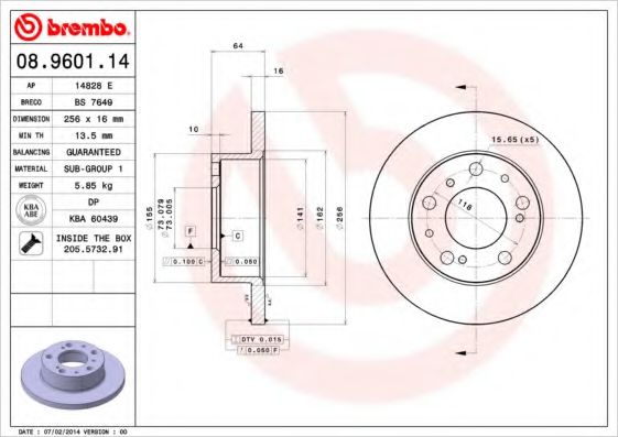 BRECO BS7649 Тормозные диски для PEUGEOT J5