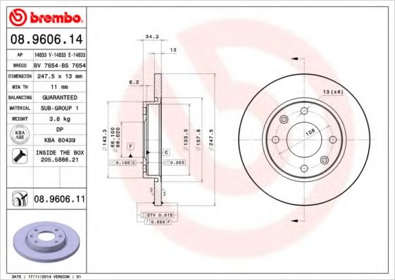 BRECO BS7654 Тормозные диски для PEUGEOT 306
