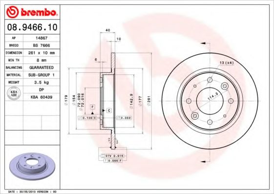 BRECO BS7666 Тормозные диски для KIA CLARUS