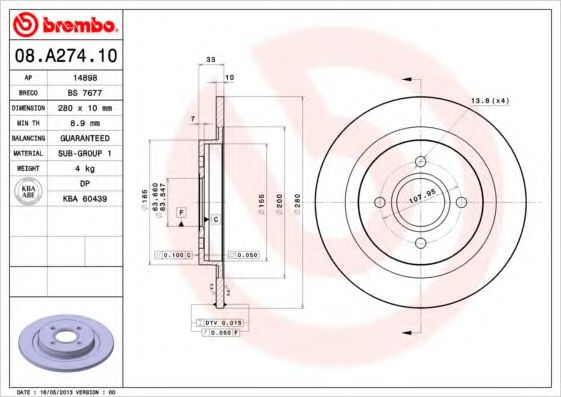 BRECO BS7677 Тормозные диски BRECO для FORD