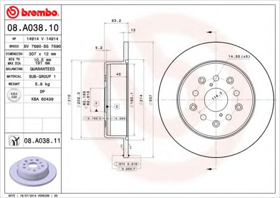 BRECO BS7690 Тормозные диски для LEXUS SC