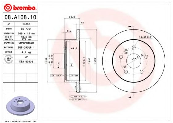 BRECO BS7701 Тормозные диски BRECO для TOYOTA