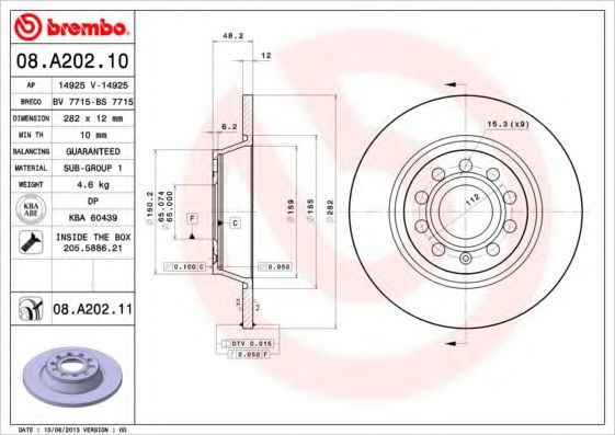 BRECO BS7715 Тормозные диски BRECO для AUDI