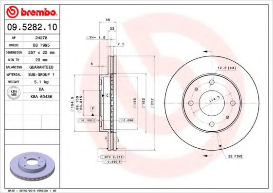 BRECO BS7995 Тормозные диски BRECO для HYUNDAI