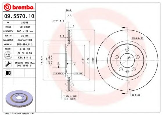 BRECO BS8052 Тормозные диски BRECO для VOLKSWAGEN