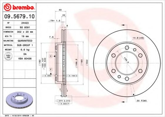 BRECO BS8091 Тормозные диски BRECO для TOYOTA