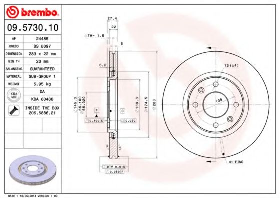 BRECO BS8097 Тормозные диски BRECO для CITROEN