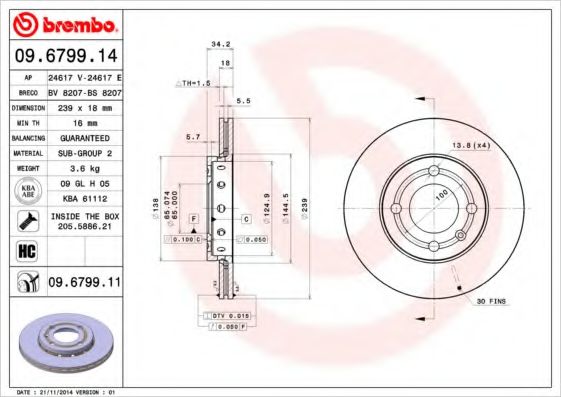 BRECO BS8207 Тормозные диски BRECO для SEAT