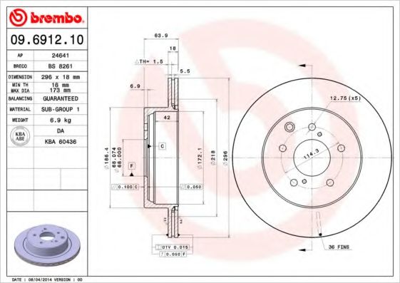 BRECO BS8261 Тормозные диски для NISSAN 300 ZX