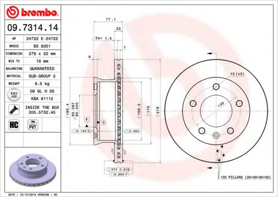 BRECO BS8301 Тормозные диски BRECO для VOLKSWAGEN