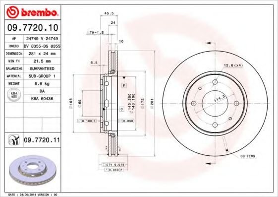 BRECO BS8335 Тормозные диски BRECO для MITSUBISHI