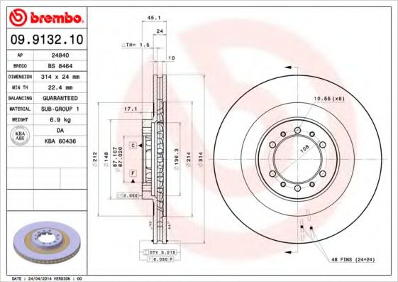 BRECO BS8464 Тормозные диски BRECO для MITSUBISHI