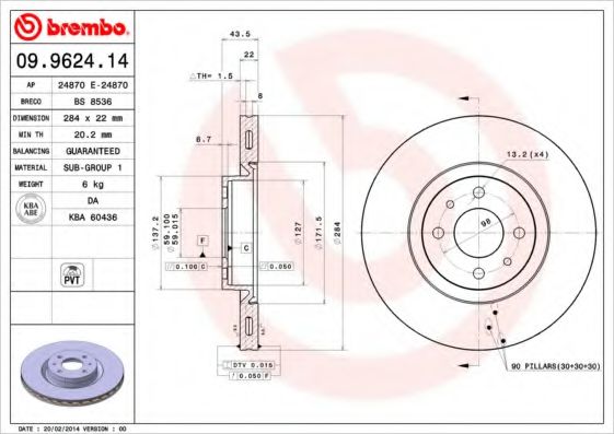 BRECO BS8536 Тормозные диски BRECO для ALFA ROMEO