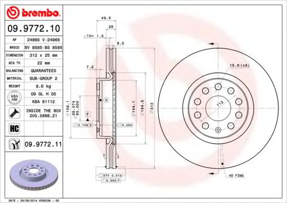 BRECO BS8585 Тормозные диски BRECO для AUDI