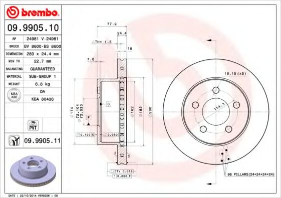 BRECO BS8600 Тормозные диски для JEEP
