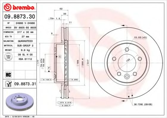 BRECO BS8605 Тормозные диски BRECO для LAND ROVER