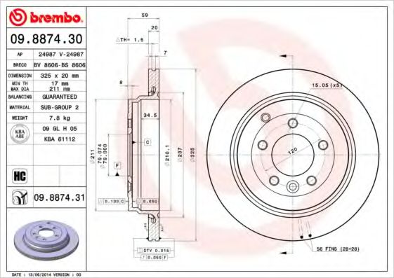 BRECO BS8606 Тормозные диски BRECO для LAND ROVER