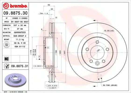 BRECO BS8607 Тормозные диски BRECO для LAND ROVER
