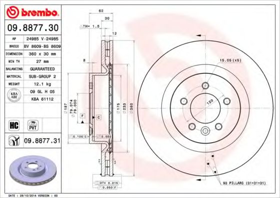 BRECO BS8609 Тормозные диски BRECO для LAND ROVER